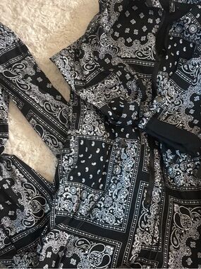 Black & White Bandana Print Jumpsuit